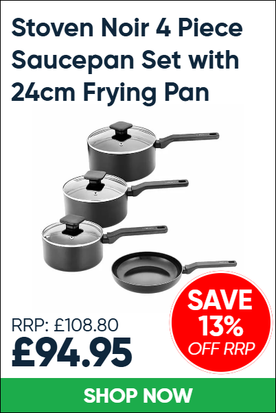 Stoven Noir 4 Piece Saucepan Set with 24cm Frying Pan