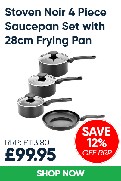 Stoven Noir 4 Piece Saucepan Set with 28cm Frying Pan