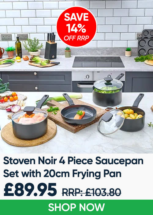Stoven Noir 4 Piece Saucepan Set with 20cm Frying Pan