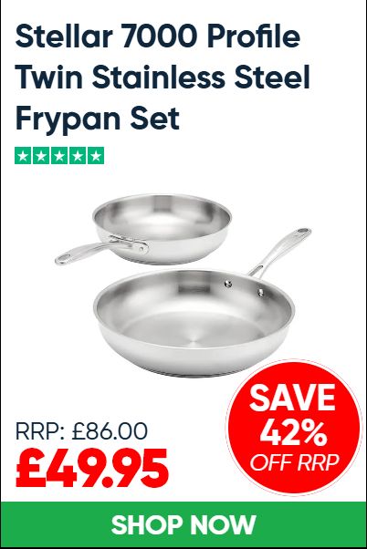 Stellar 7000 Profile Twin Stainless Steel Frypan Set