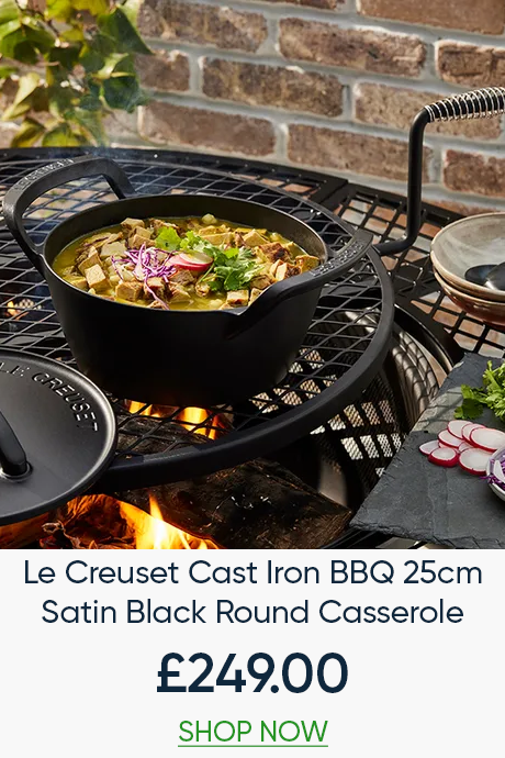 Le Creuset Cast Iron BBQ 25cm Satin Black Round Casserole