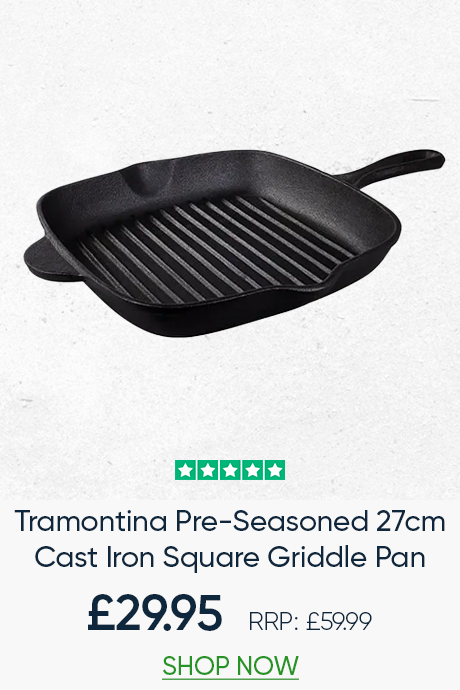 Tramontina Pre-Seasoned 27cm Cast Iron Square Griddle Pan