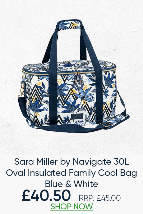 Sara Miller by Navigate 30L Oval Insulated Family Cool Bag Blue & White