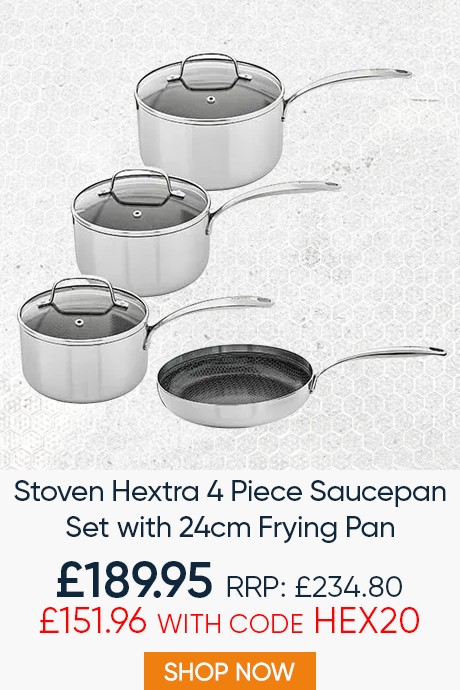 Stoven Hextra 4 Piece Saucepan Set with 24cm Frying Pan