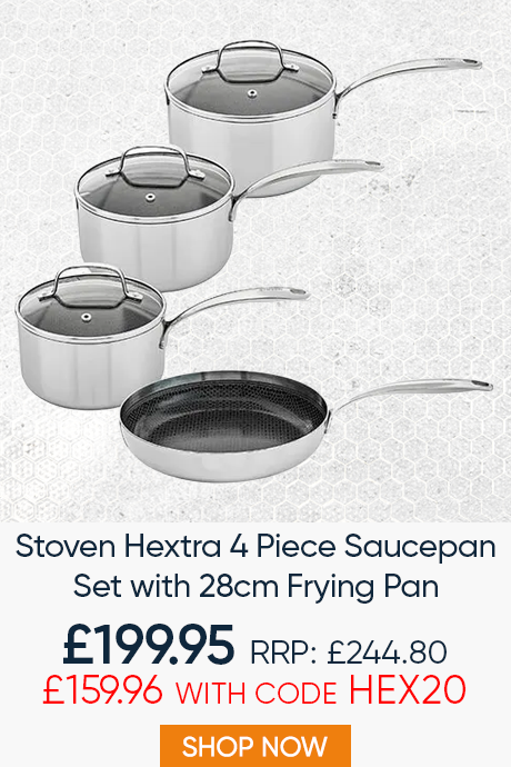Stoven Hextra 4 Piece Saucepan Set with 28cm Frying Pan