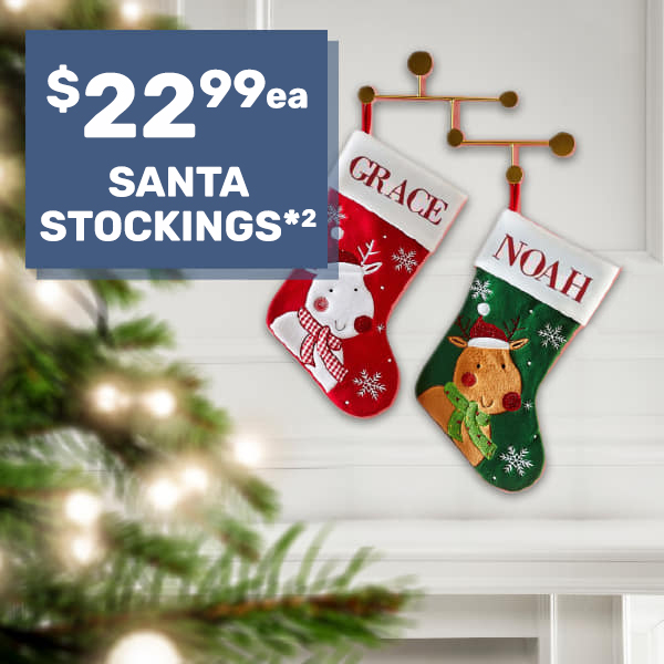 Santa Stockings $22.99ea*²