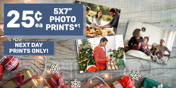 25c ea 5x7 Photo Prints*¹