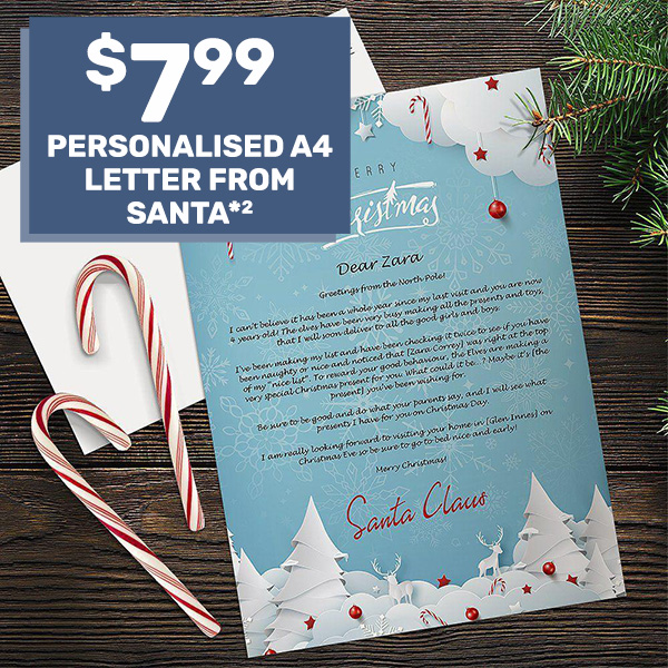 Personalised A4 Letter from Santa $7.99*²