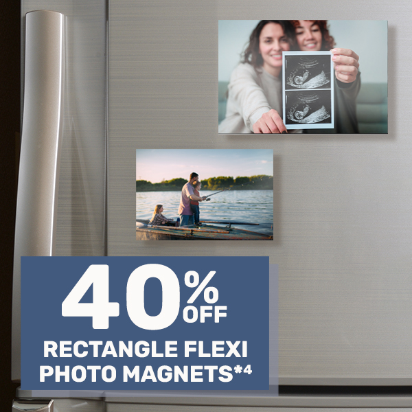 40% off Rectangle Flexi Photo Magnets*⁴