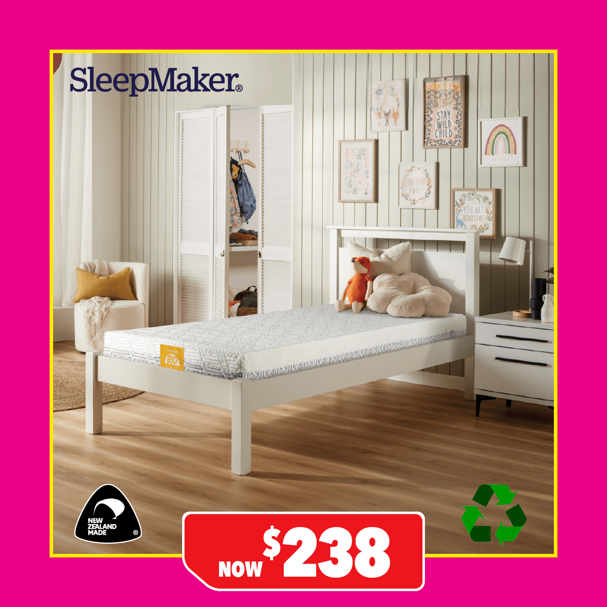 'GO Premium Medium' Single Mattress by SleepMaker