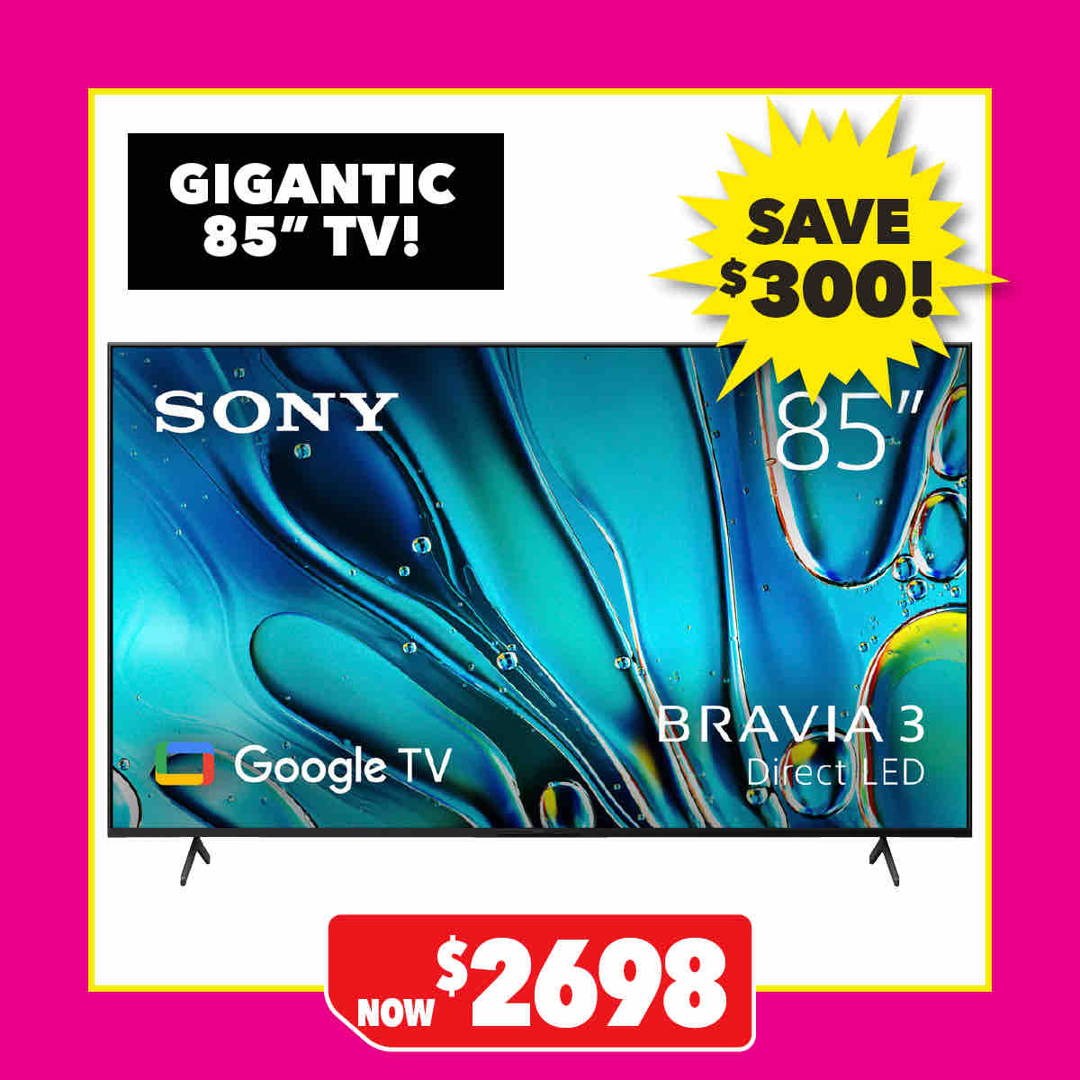 Sony 85" BRAVIA 3 Smart 4K UHD TV with Google TV OS