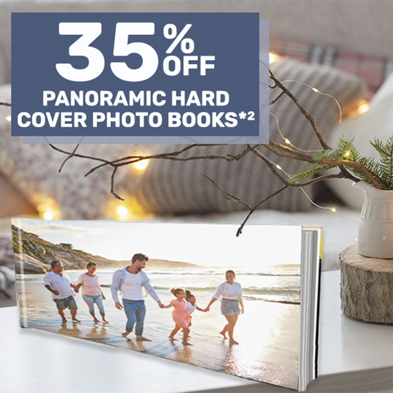 35% off Panoramic Hard Cover Photo Books*²