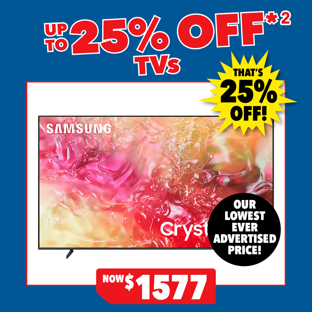 Samsung 75" DU7700 Smart 4K Crystal UHD TV