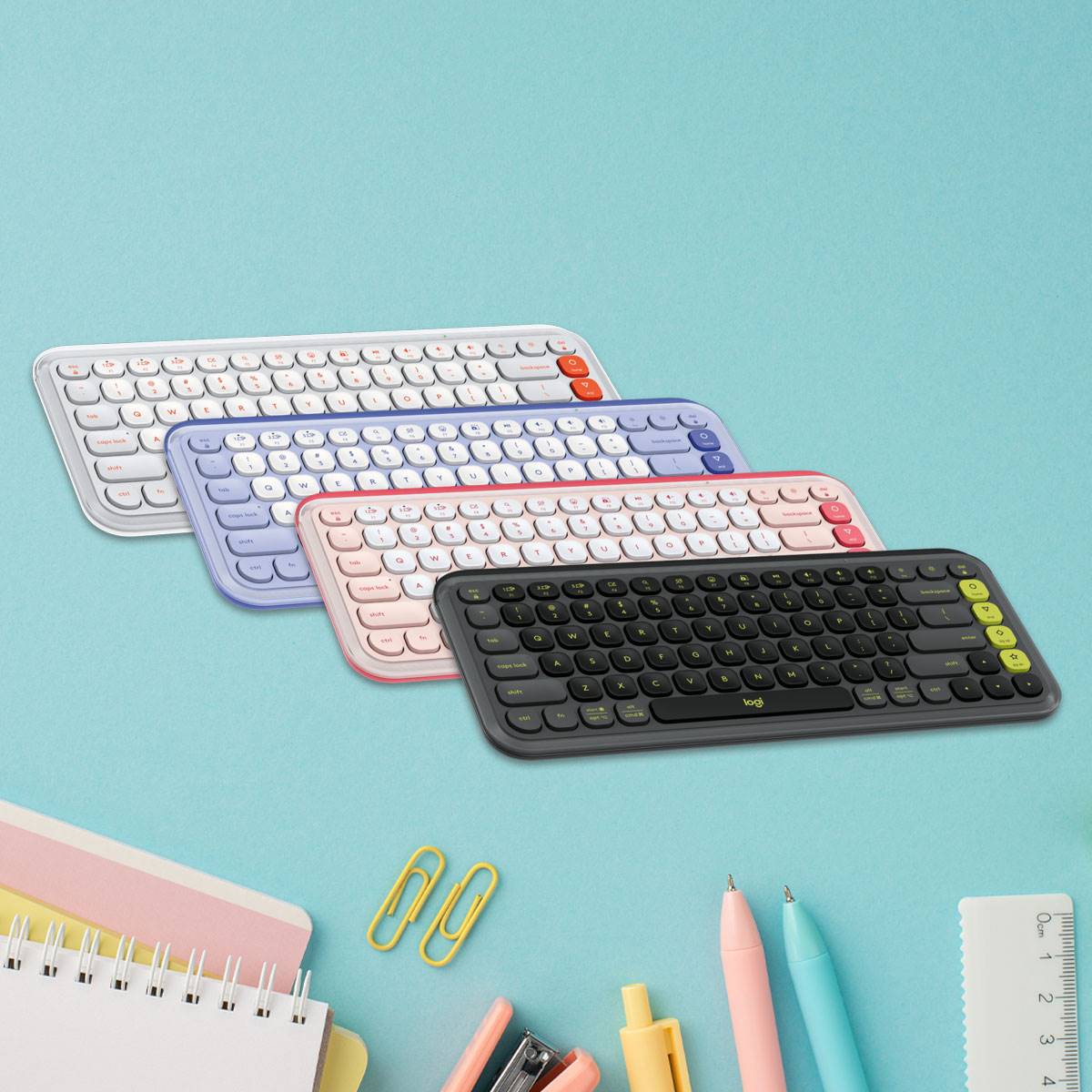 Logitech POP Icon Keys Wireless Keyboard with Customisable Action Keys