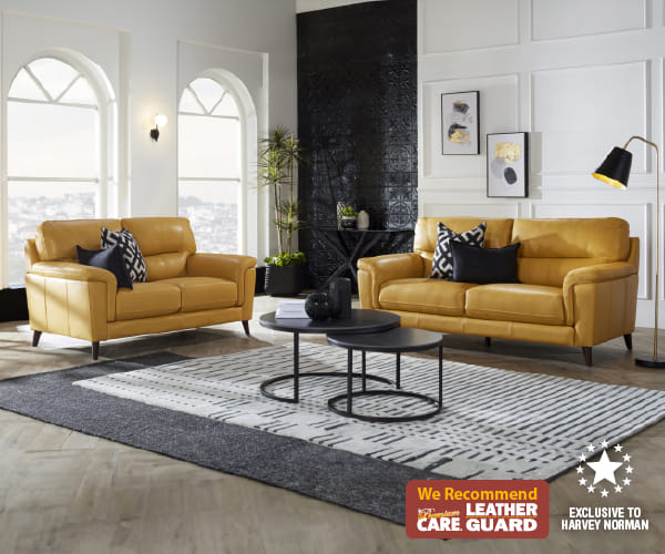 'Braxton' 2-Piece Leather Lounge Suite