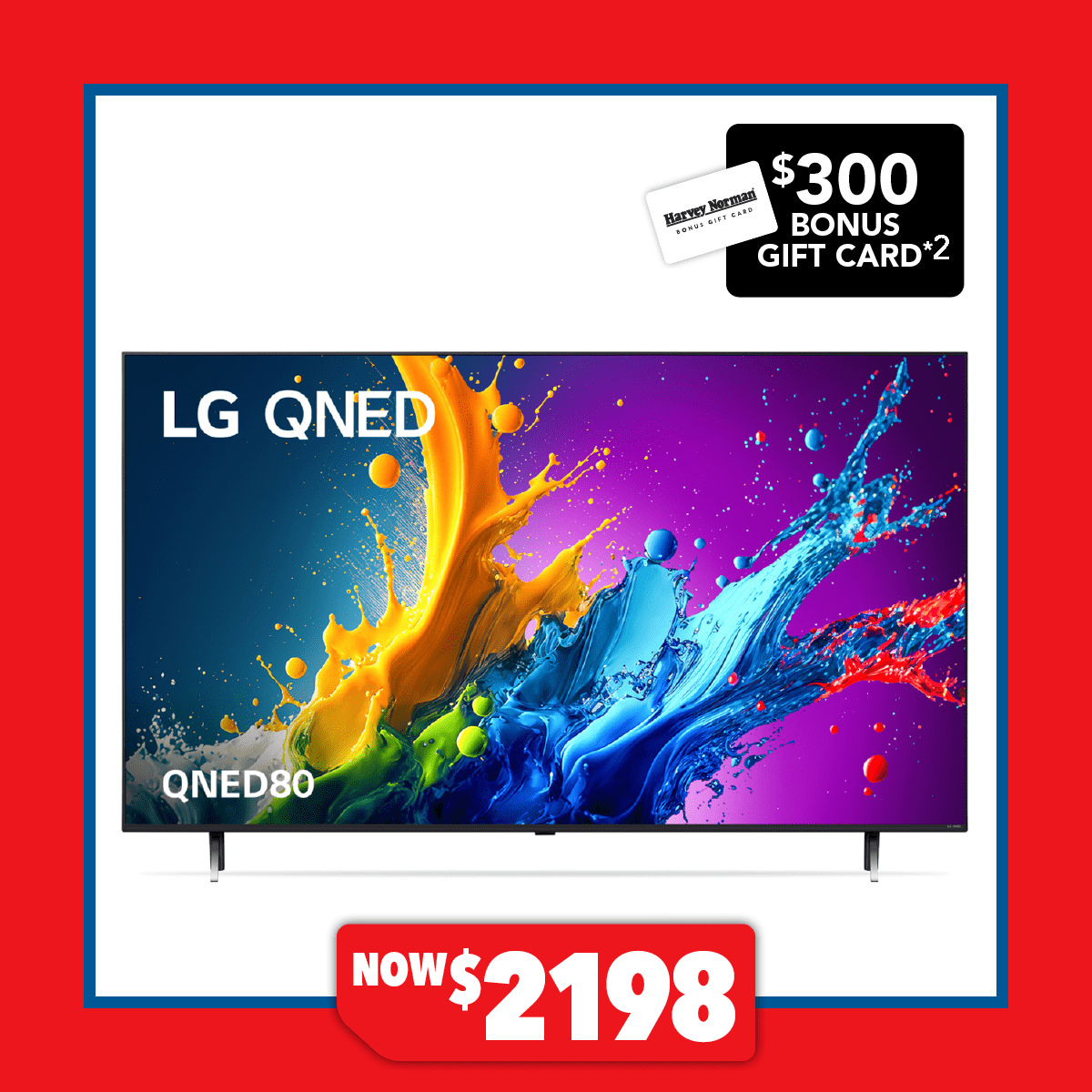 LG 65" QNED80 Smart 4K QNED TV (2024) with webOS