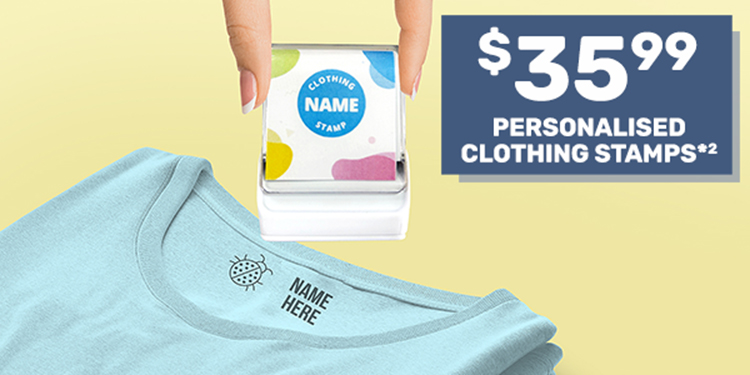 $35.99 Personalised Clothing Stamps*²