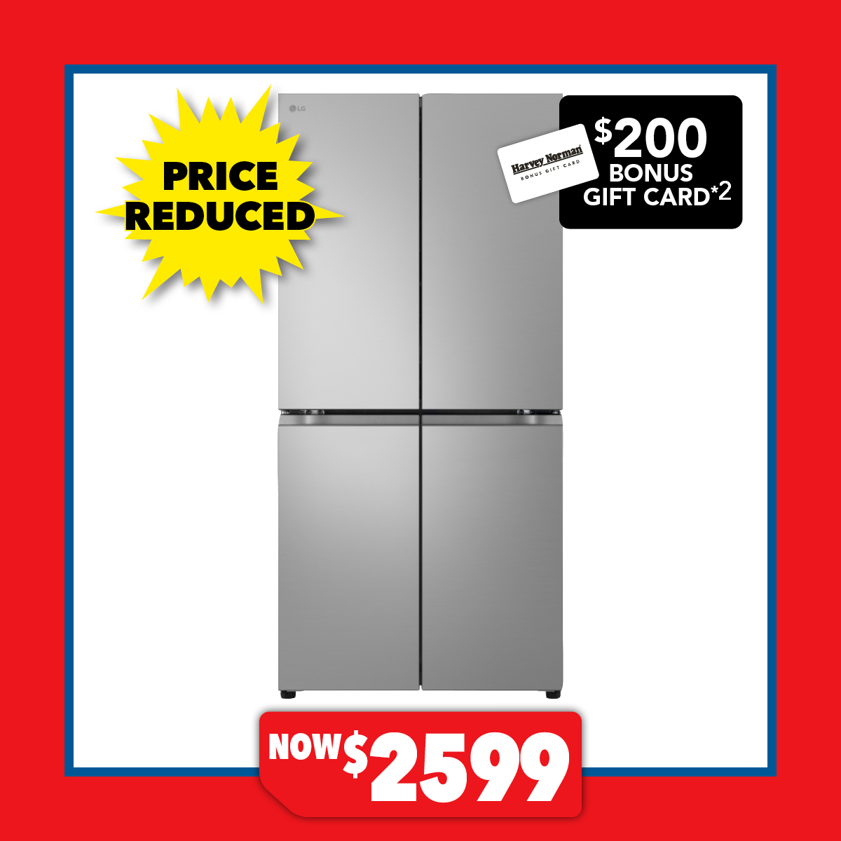 LG 530L Quad Door Fridge Freezer