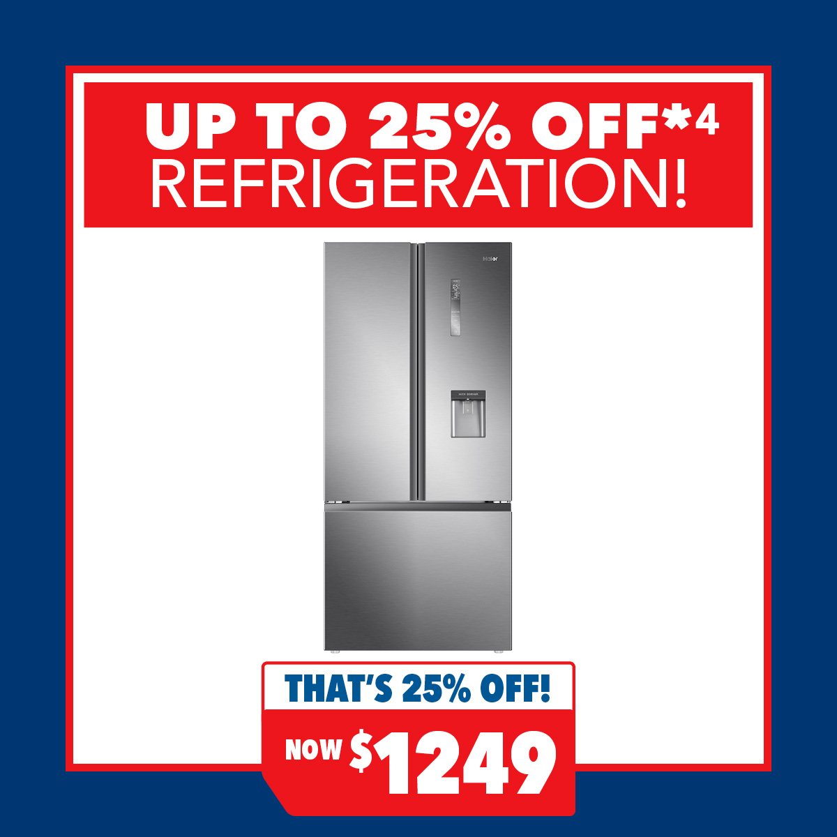 Haier 489L French Door Fridge Freezer with Water Dispenser