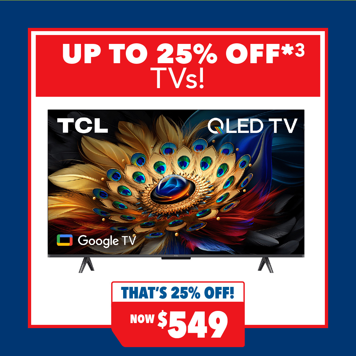 TCL 43" Smart 4K QLED TV with Google TV OS