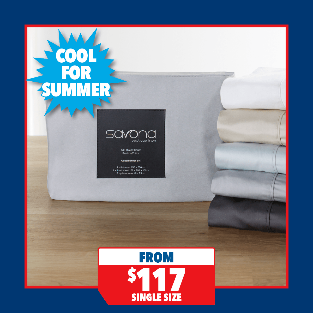 500TC Bamboo Cotton Blend Sheet Set by Savona