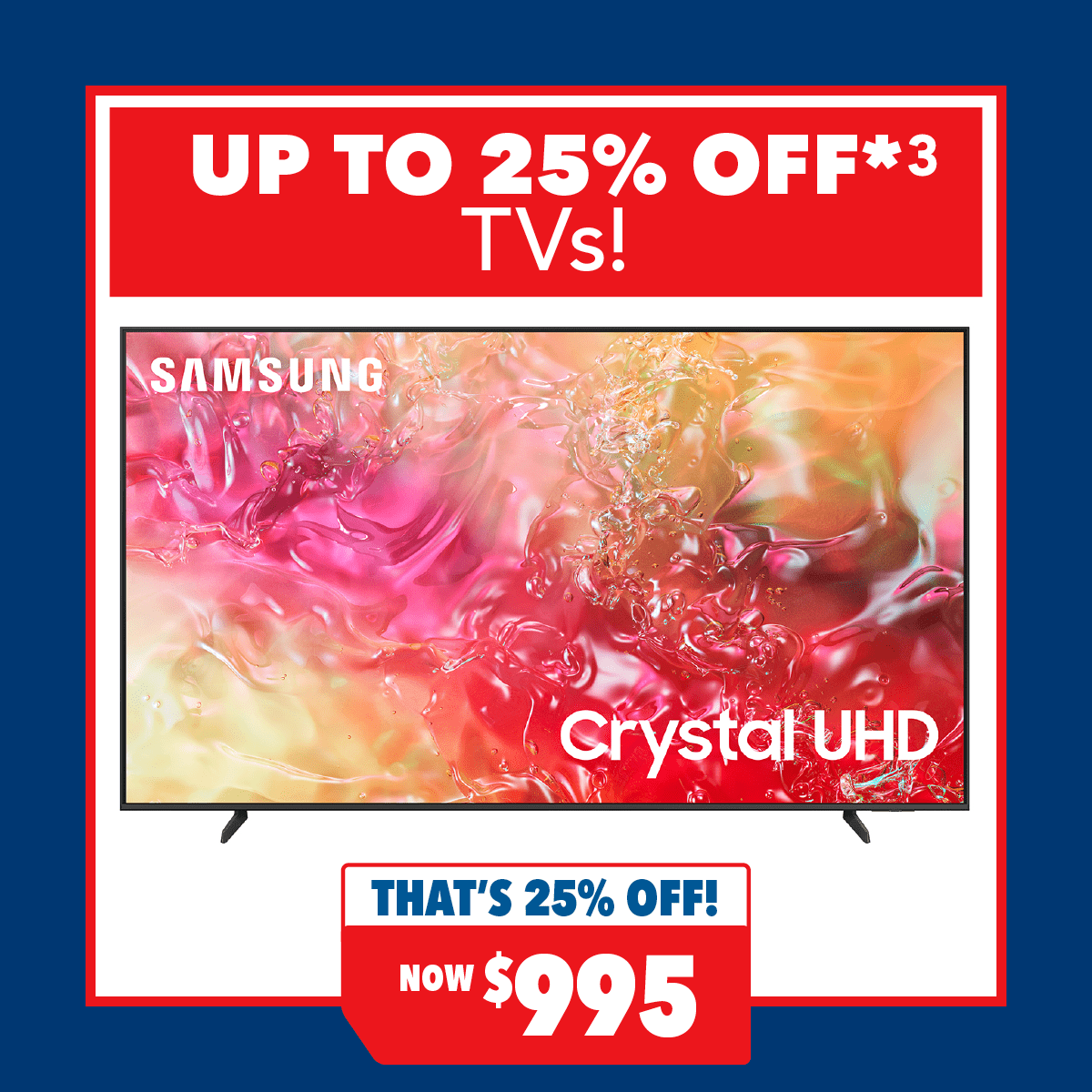 Samsung 65" Smart 4K Crystal LED TV with Tizen OS