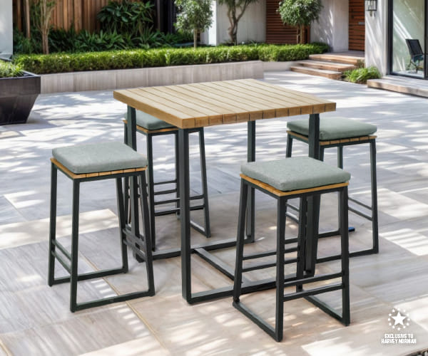 'Pesaro' 5-Piece Outdoor Bar Setting