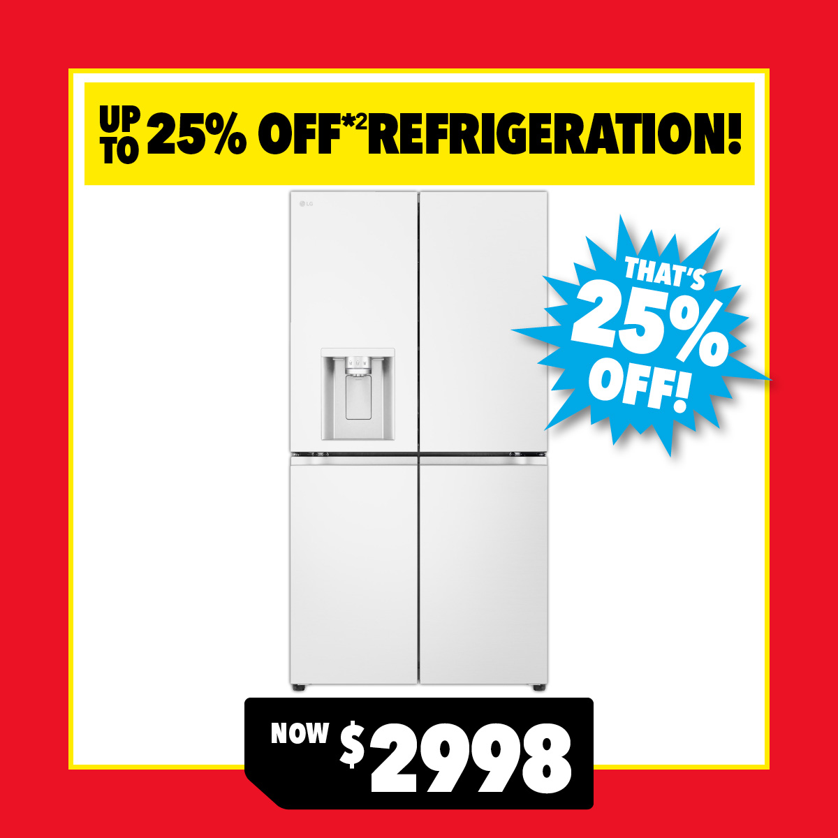 LG 637L Quad Door Fridge Freezer with Ice & Water Dispenser