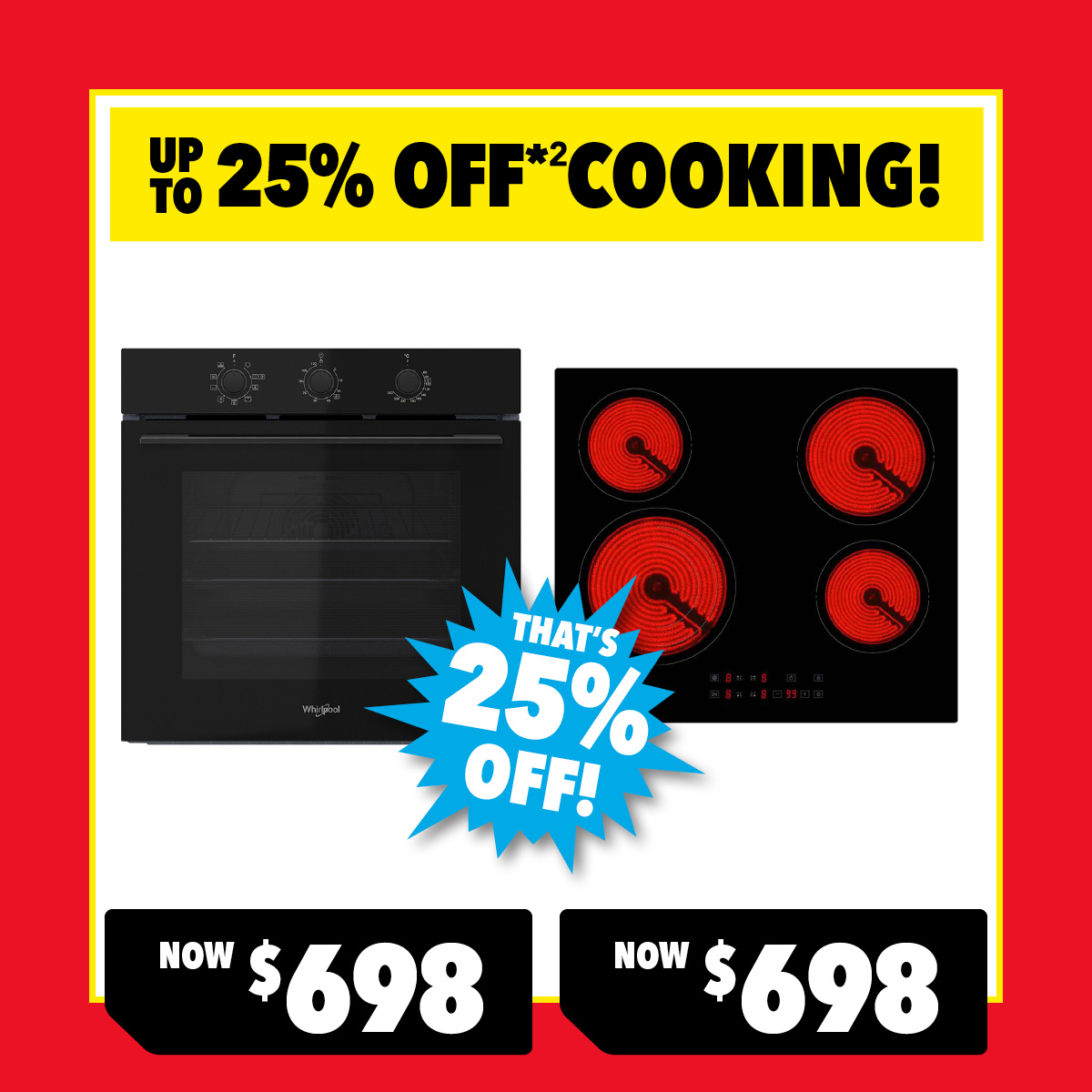 Whirlpool 60cm Built-In Oven & 60cm Ceramic Cooktop