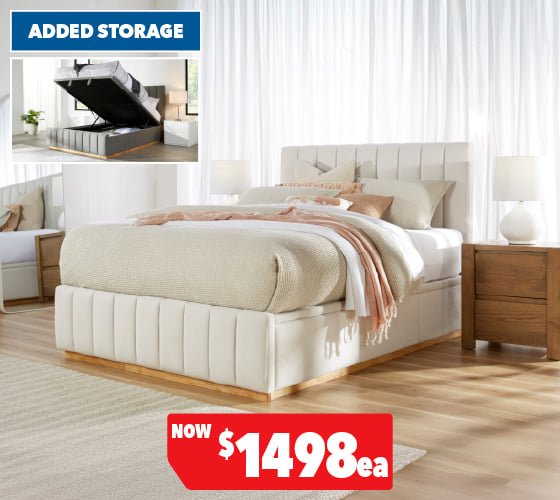 Olivia Queen Gas Lift Storage Bed Frame