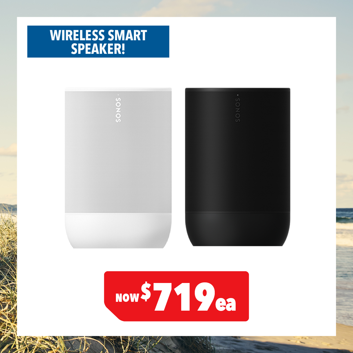 Sonos Portable Wireless Smart Speaker