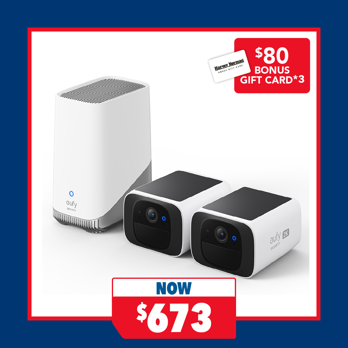 Eufy Solocam S220 Security Camera - 2-Pack with HomeBase3