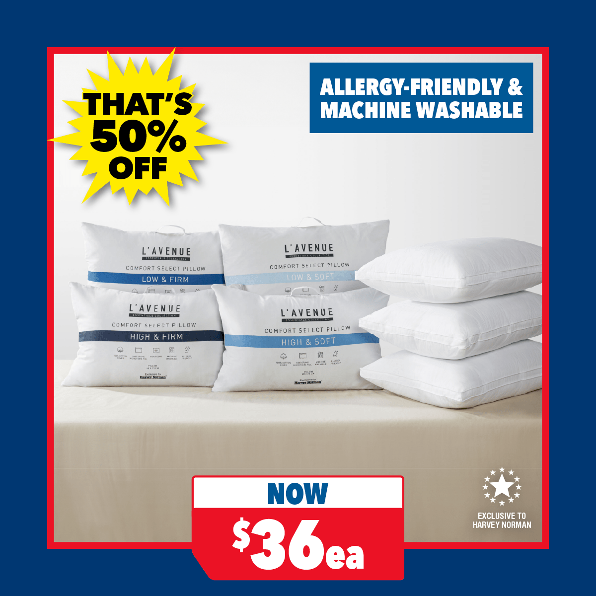 Comfort Select Standard Pillow by L'Avenue