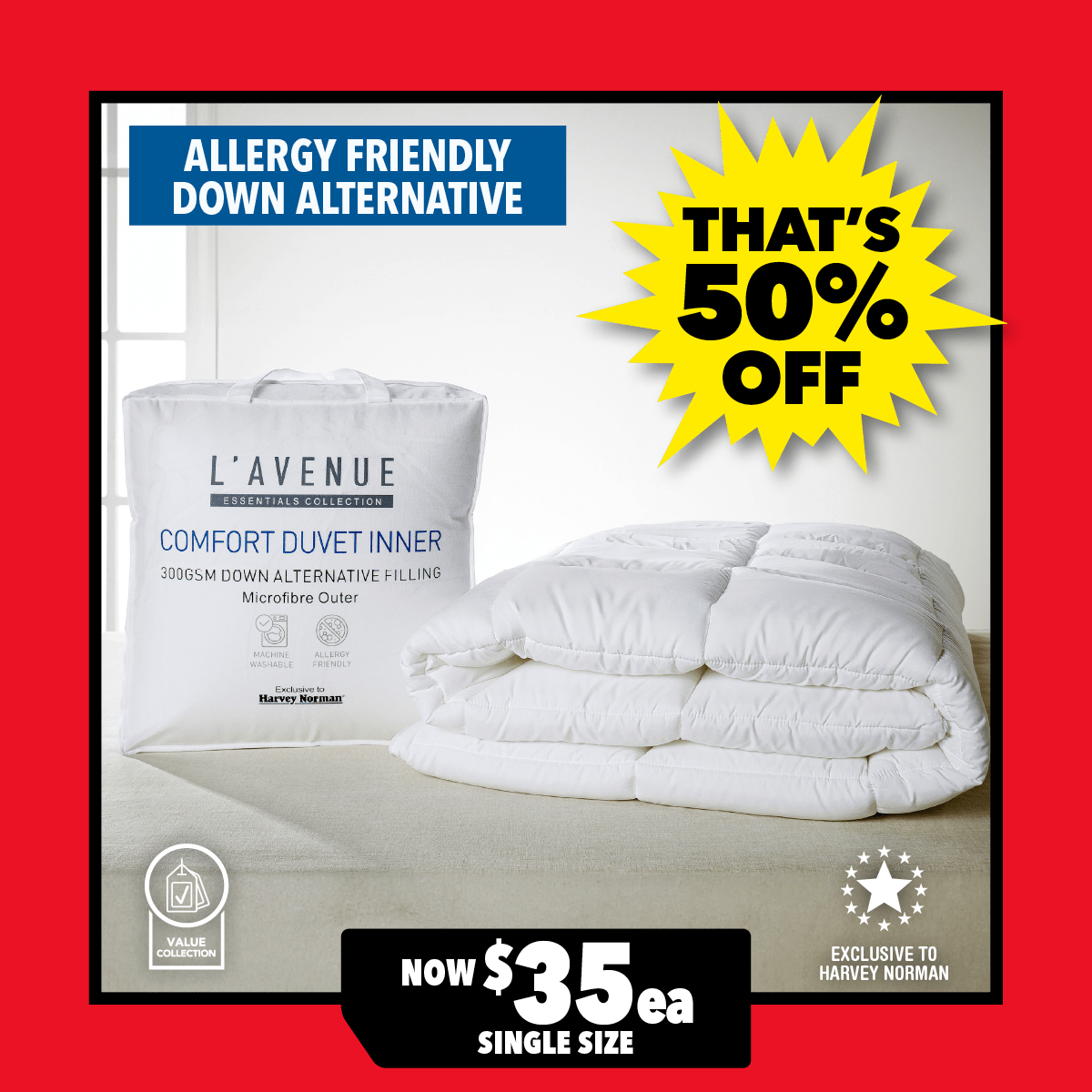 Comfort 300gsm Duvet Inner by L'Avenue Essentials