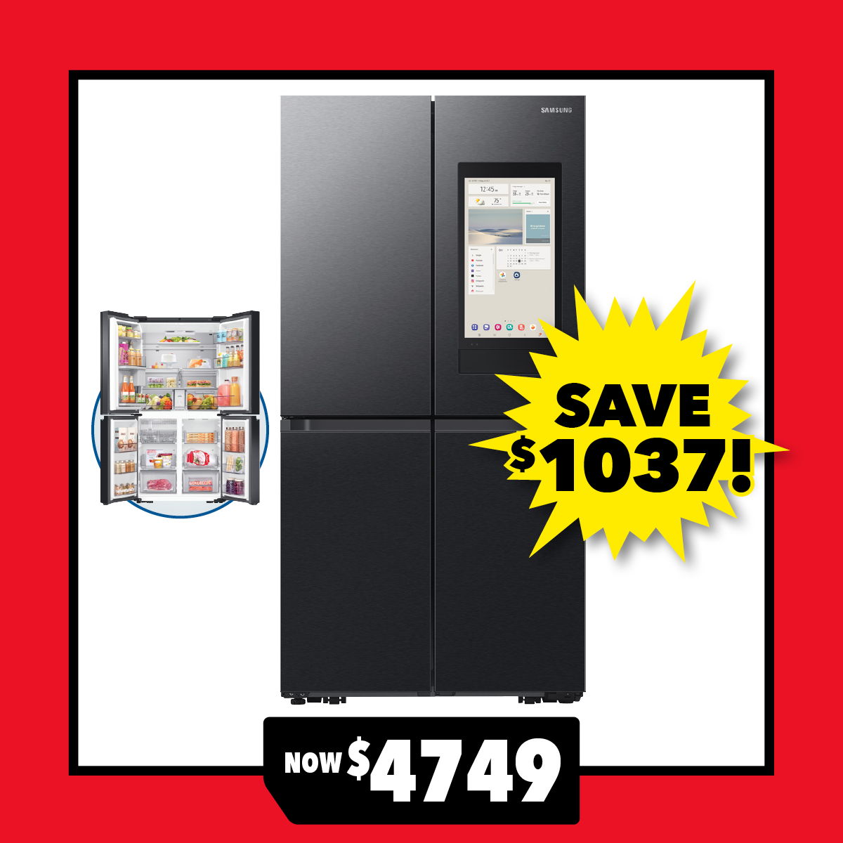 Samsung 636L Quad Door Fridge Freezer with Ice & Water Dispenser