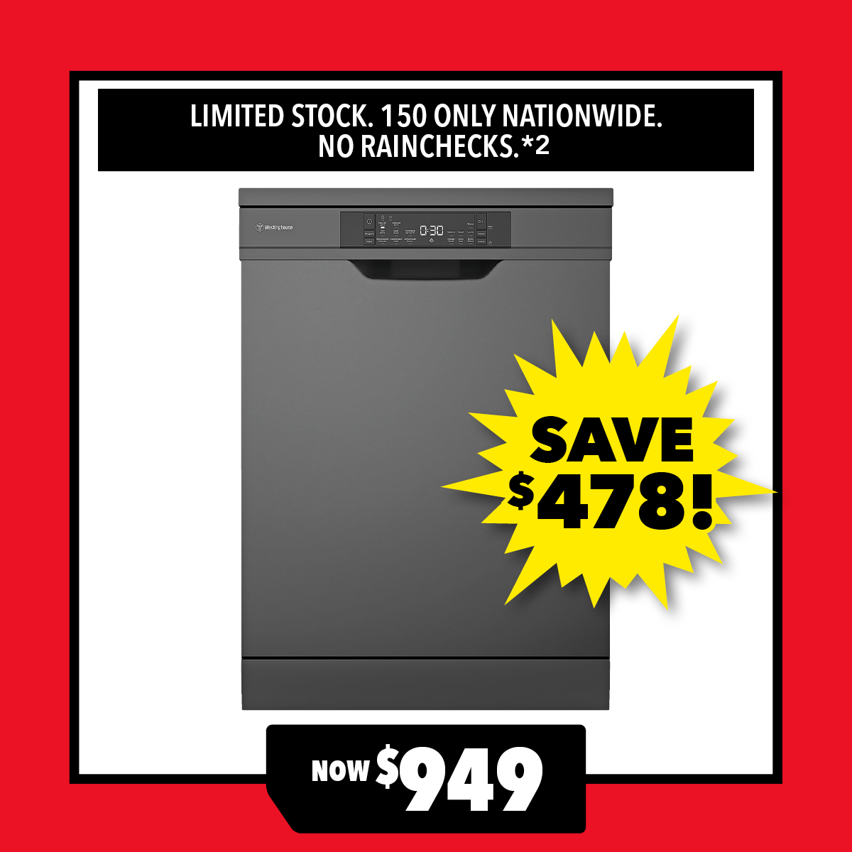 Westinghouse 15 Place Setting Freestanding Dishwasher