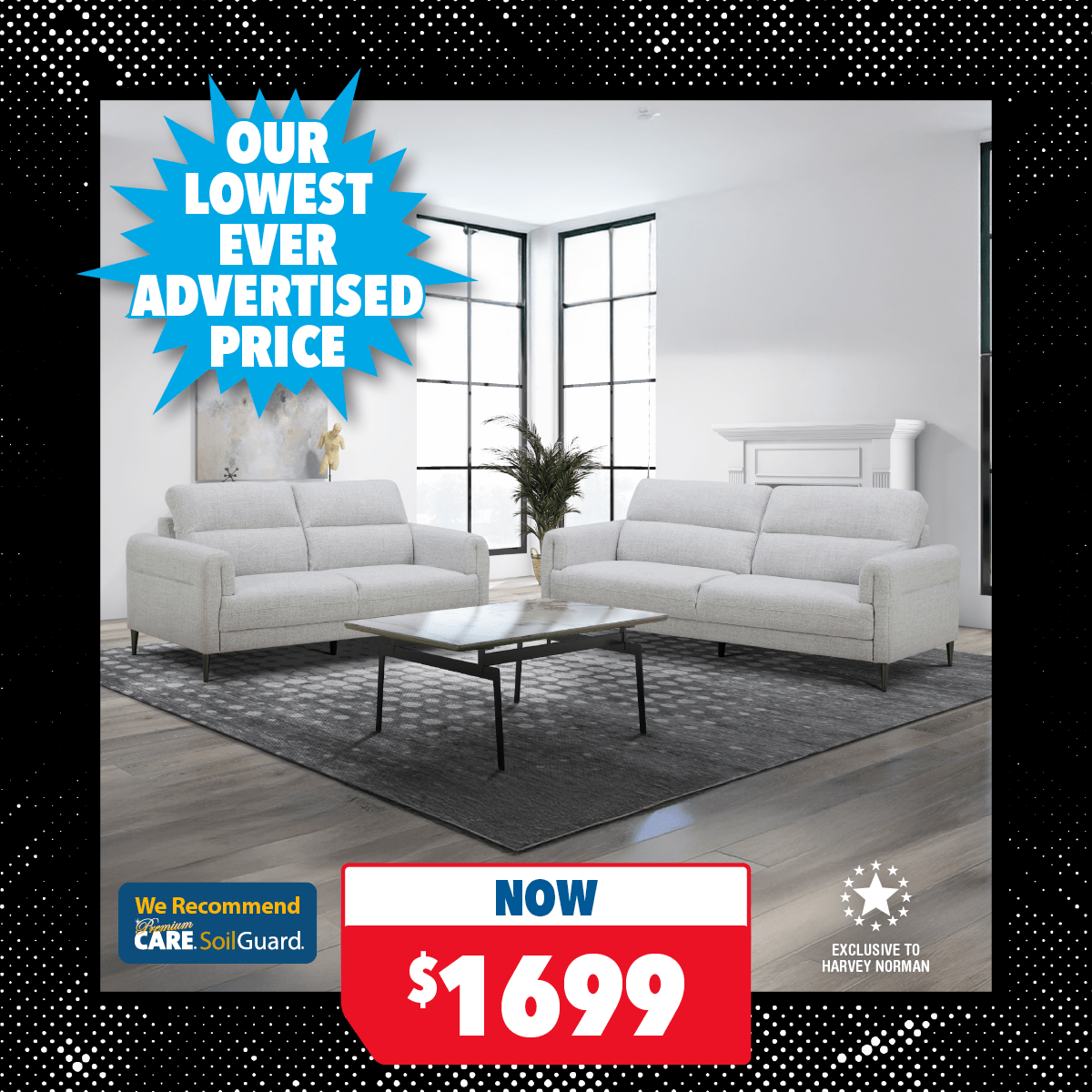 Miramar 2-Piece Fabric Lounge Suite