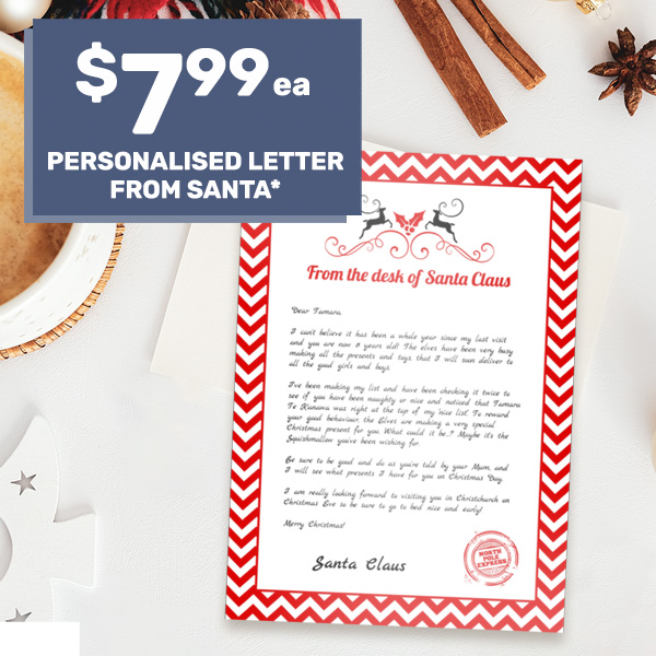 Personalised Letter from Santa $7.99ea*