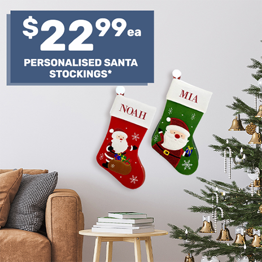 Personalised Santa Stockings $22.99ea*
