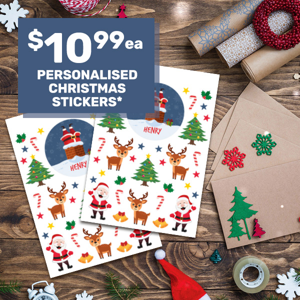 Personalised Christmas Stickers $10.99ea*