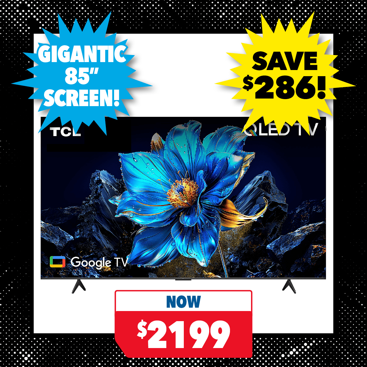 TCL 85" Smart 4K QLED TV with Google TV OS