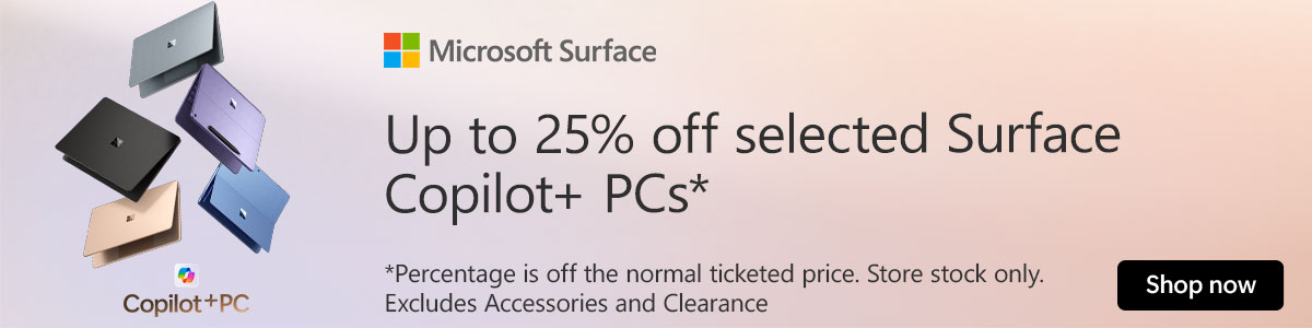 25% off selected Surface Copilot + PCs