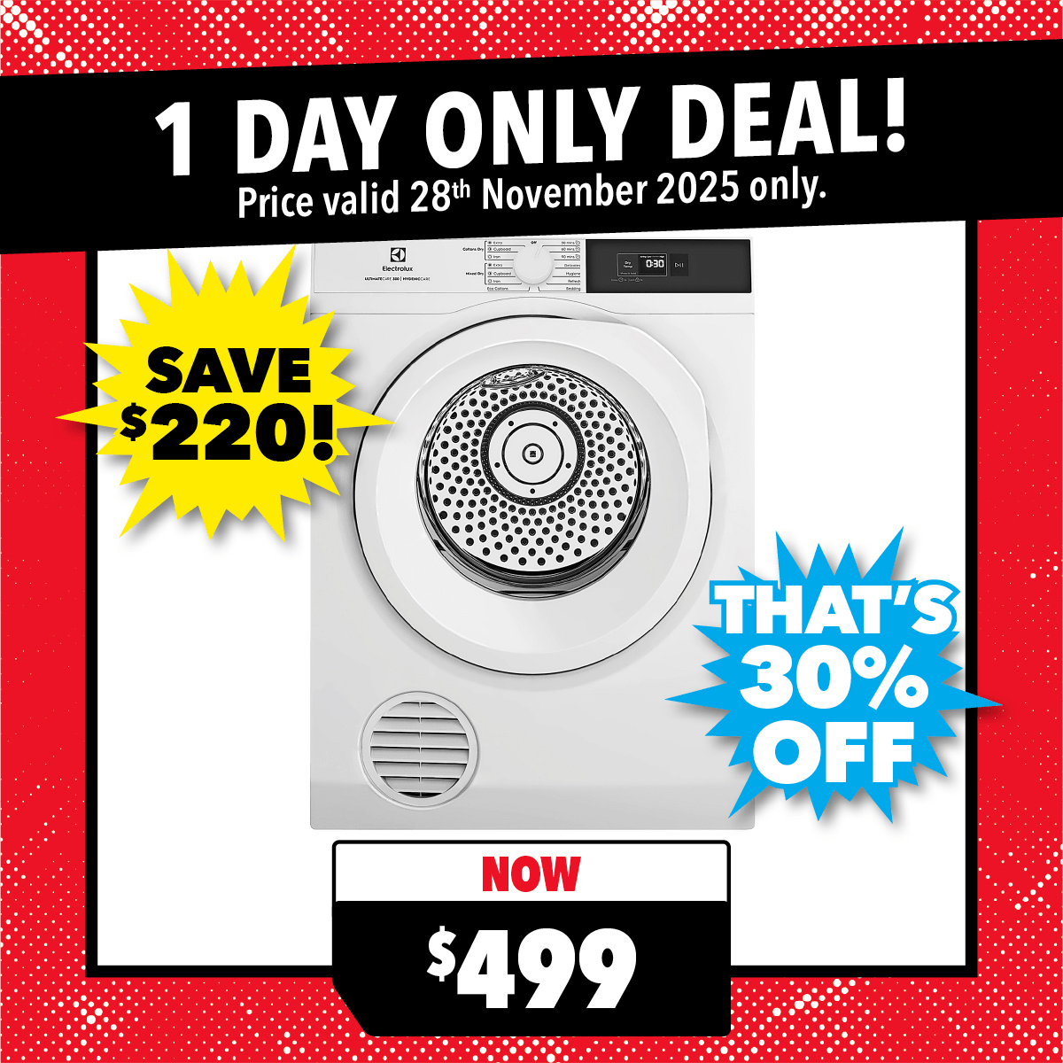 Electrolux 6kg Sensor Vented Dryer