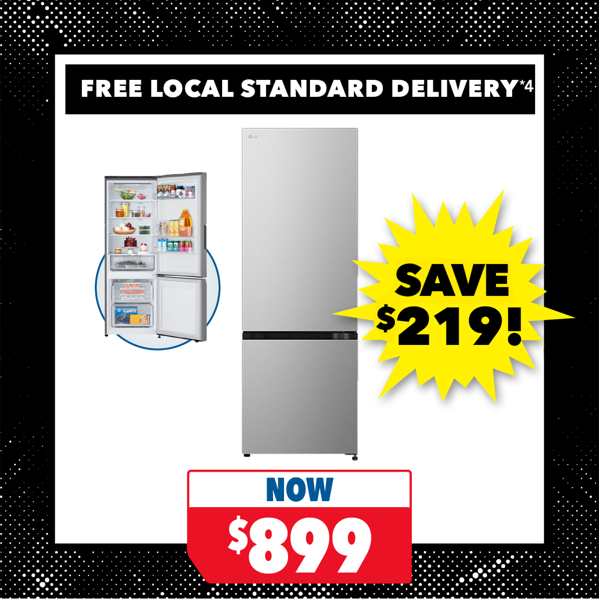 LG 335L Smart Bottom Mount Fridge Freezer