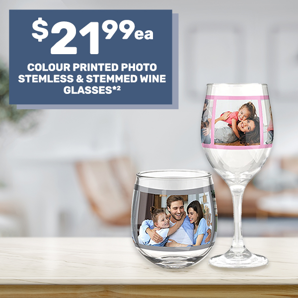 Personalised Stemless & Stemmed Wine Glasses from $21.99ea*²