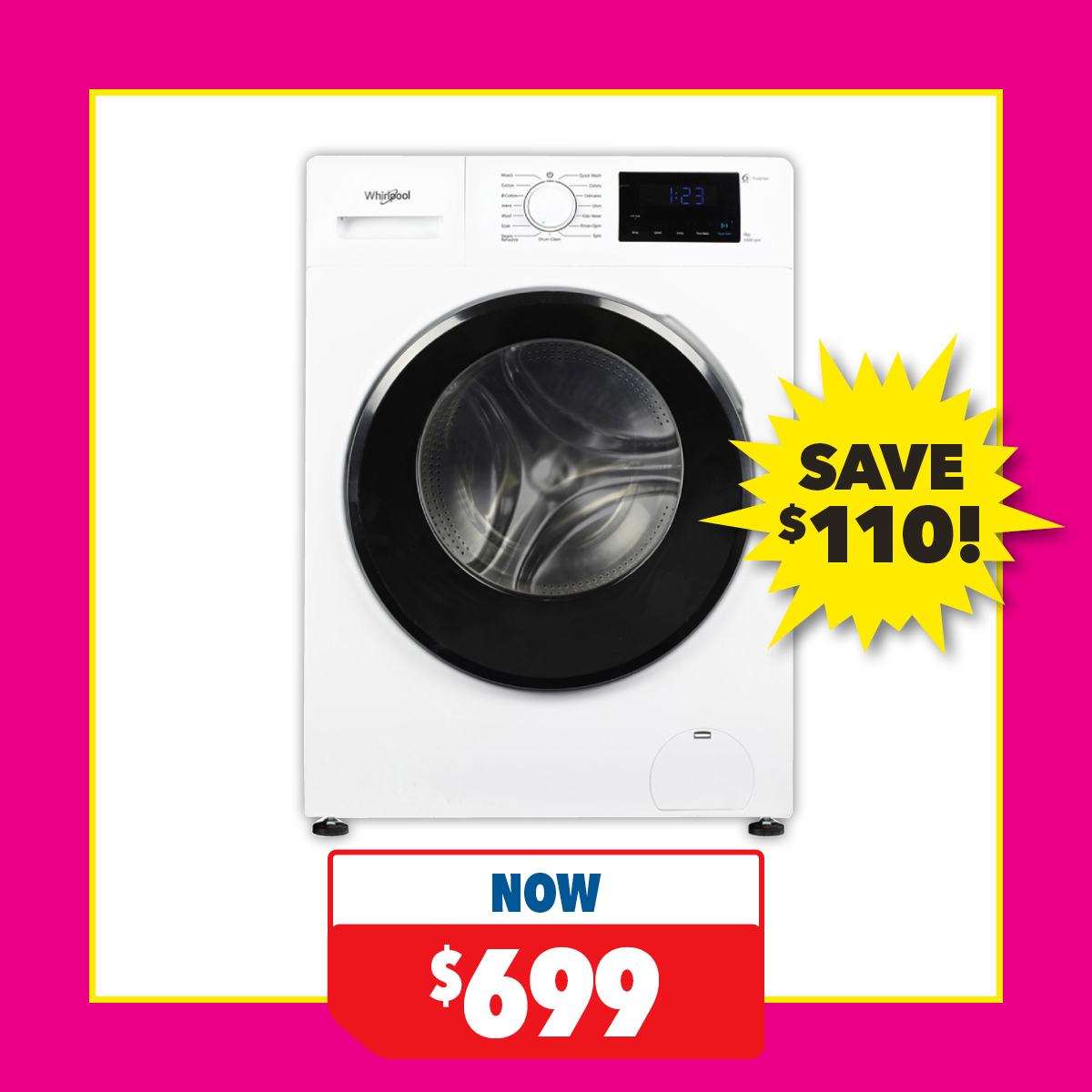 Whirlpool 8kg Front Loader Washing Machine