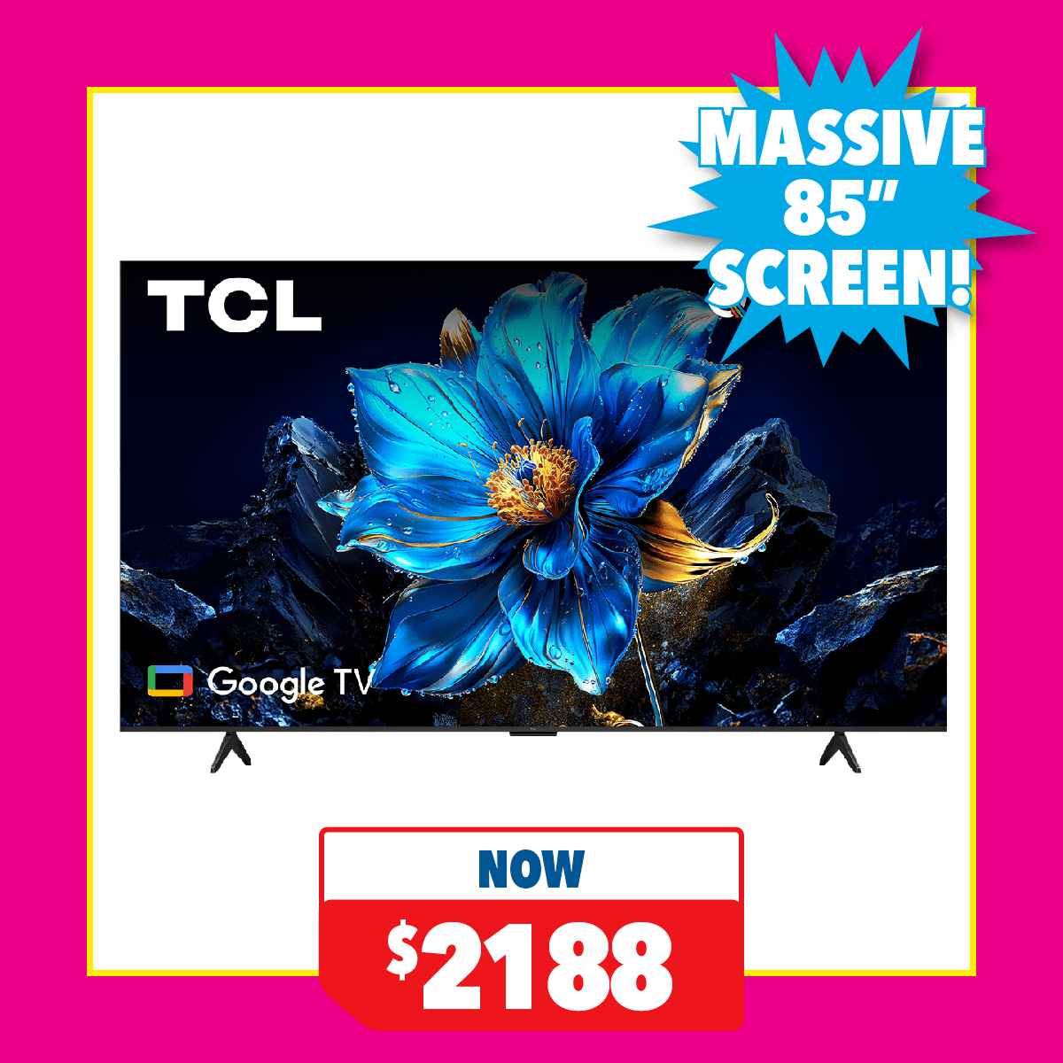 TCL 85" Smart 4K QLED TV with Google TV OS