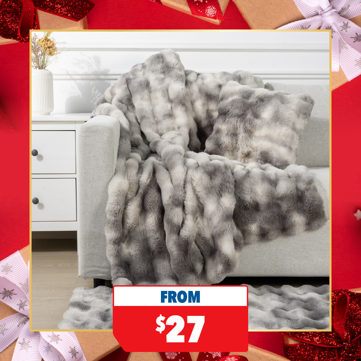 Misty Mink Grey Faux Fur Accessories by Top Drawer*²