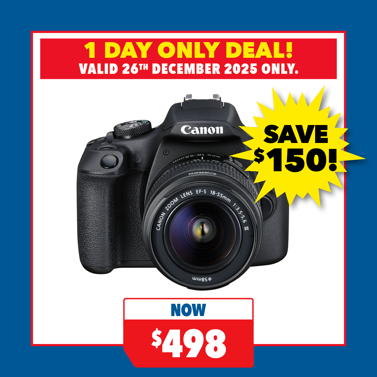 Canon EOS 1500D DSLR with 18-55mm Lens