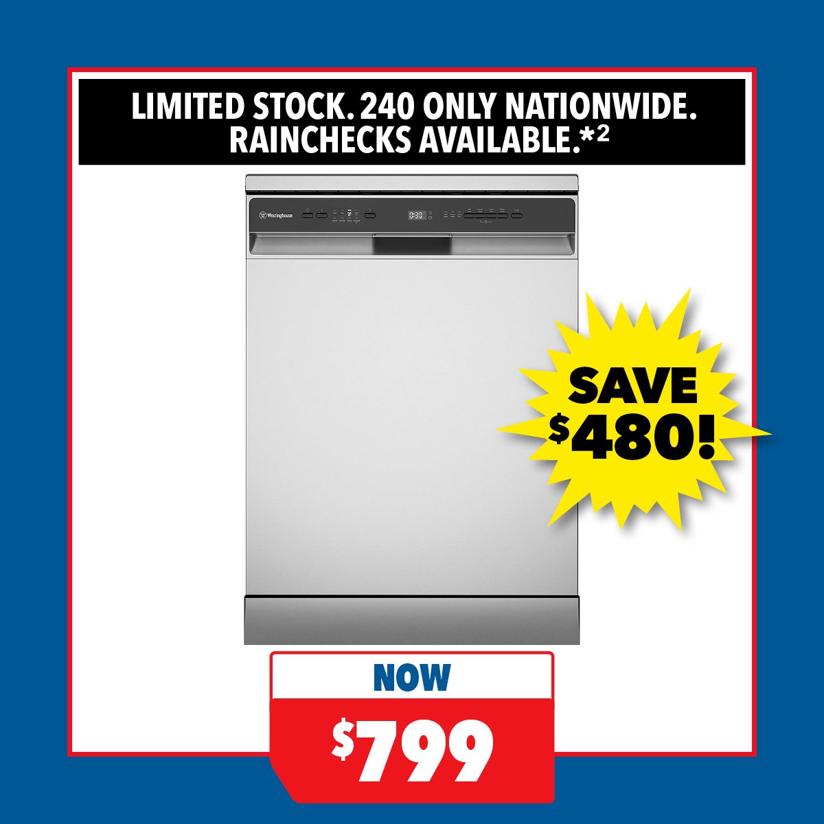 Westinghouse 14 Place Setting Freestanding Dishwasher